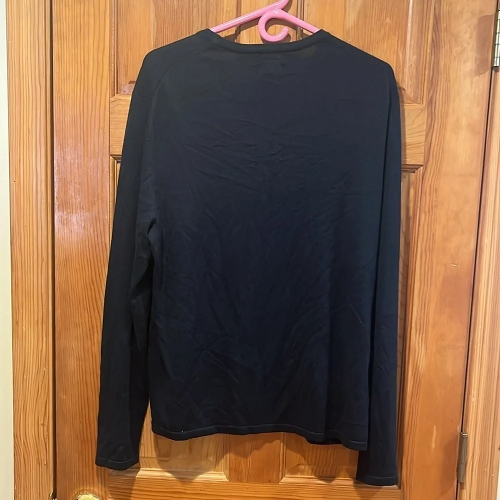 Banana Republic men’s silk cashmere blend navy blue sweater size large.